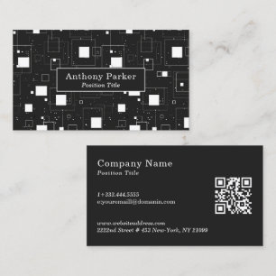 Black and White Geometric Pattern Business Card