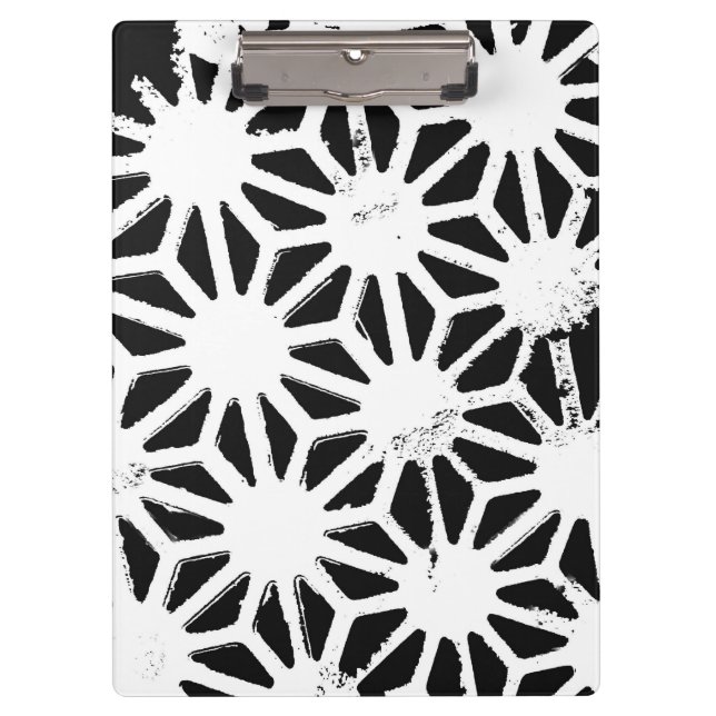Black and white geometric pattern clipboard (Front)