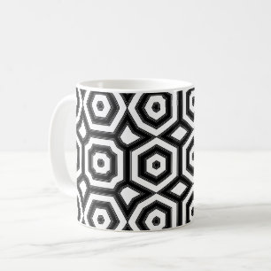 Black and white geometric pattern coffee mug