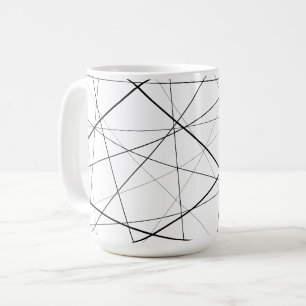 Black and white geometric pattern coffee mug
