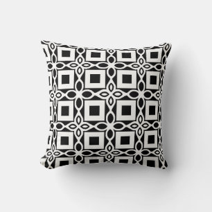 Black and White Geometric Pattern Cushion