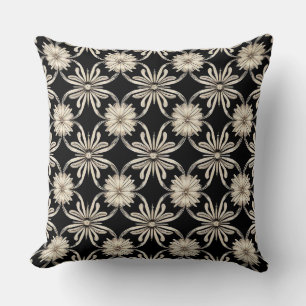 Black and white geometric pattern cushion
