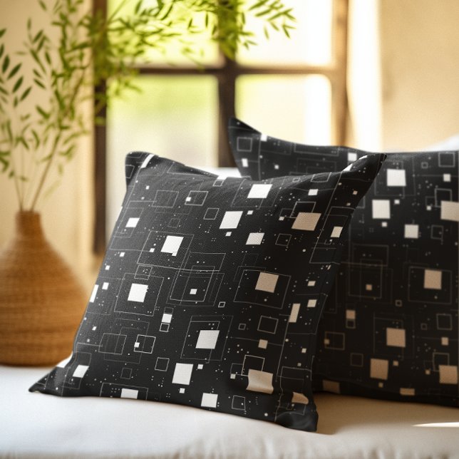 Black and White Geometric Pattern Cushion (Creator Uploaded)