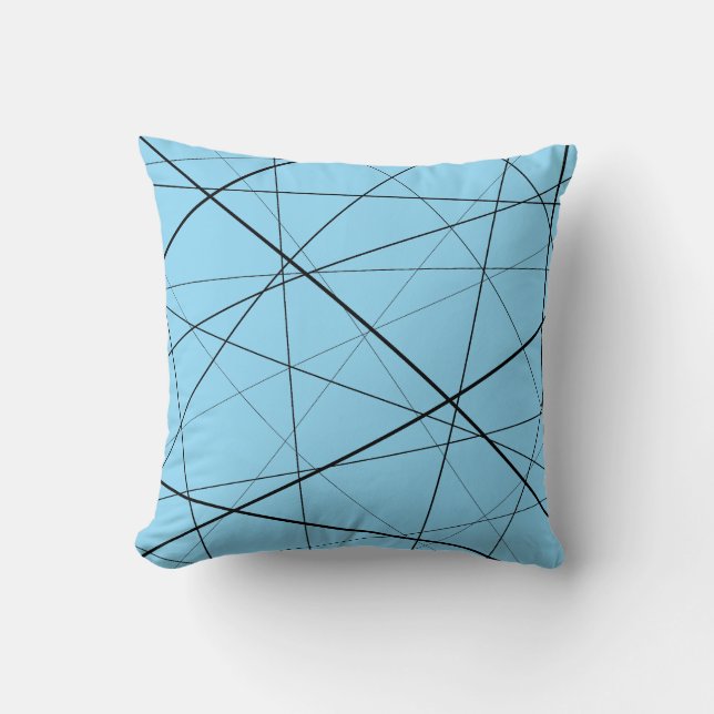 Black and white geometric pattern cushion (Front)