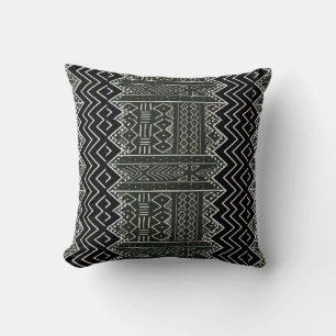 Black and White Geometric Pattern Cushion