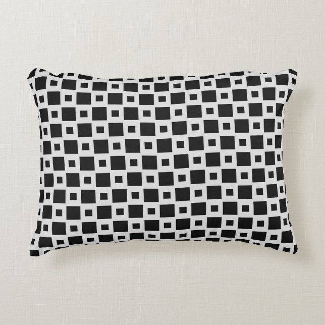 Black and white Geometric Pattern Decorative Cushion (Front)