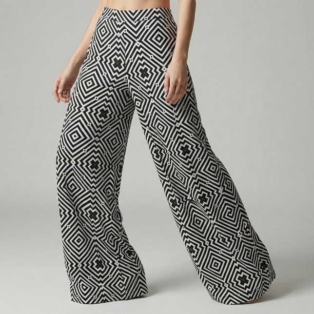 Black and White Geometric Pattern in Op Art Style Fabric (Creator Uploaded)