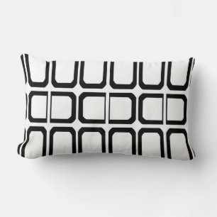 Black and White Geometric Pattern Lumbar Cushion