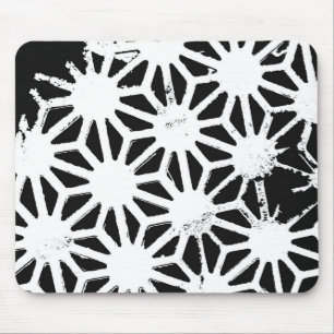 Black and white geometric pattern mouse pad