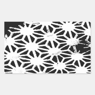 Black and white geometric pattern rectangular sticker