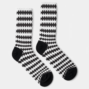 Black and White Geometric Pattern Socks
