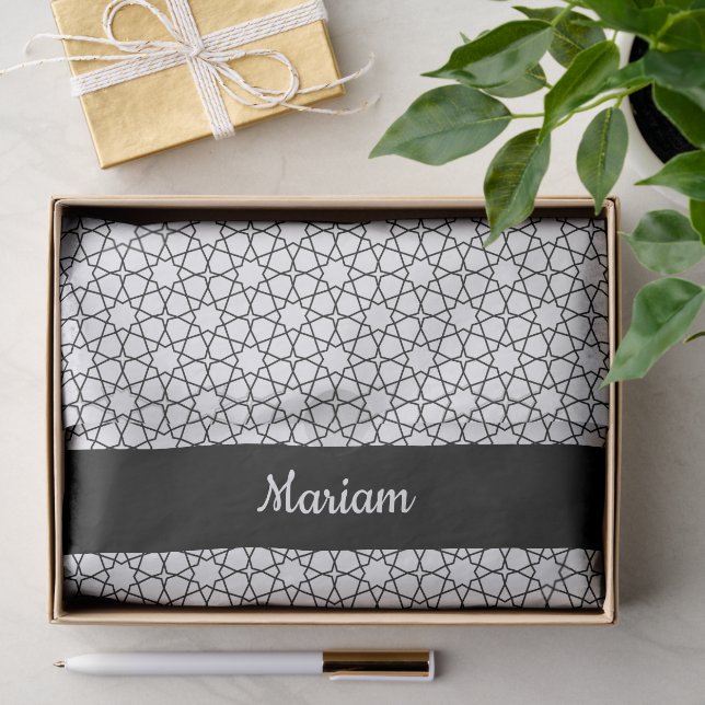 Black and White Geometric Pattern Tissue Paper (Gift)