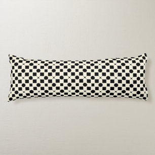 Black and White Geometric Pattern with Circles Body Cushion