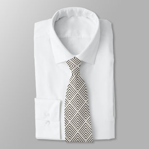 Black and white geometric pattern with overlapping tie