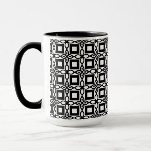 Black and White Geometric PatternLatte Mug
