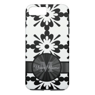 Black and white geometric personalised iPhone 8 plus/7 plus case