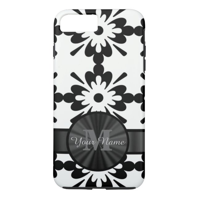 Black and white geometric personalised Case-Mate iPhone case (Back)