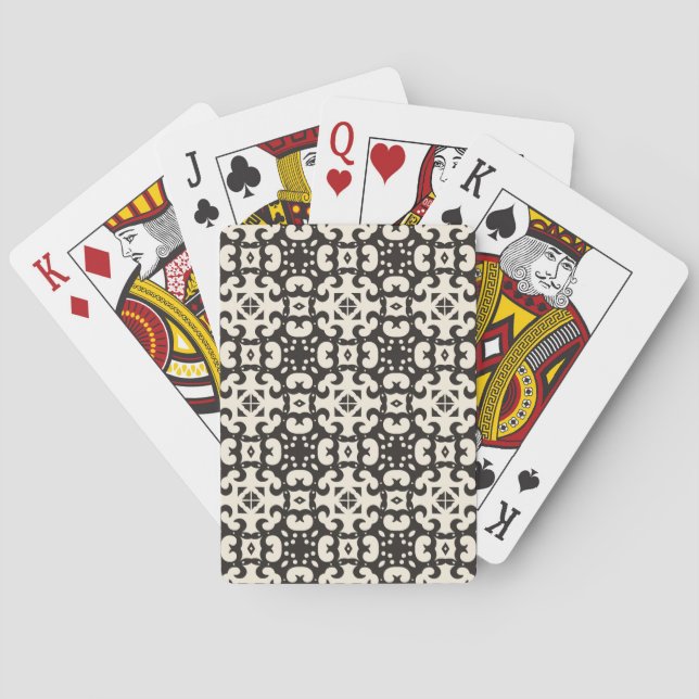 Black and White Geometric Seamless Pattern  Playing Cards (Back)