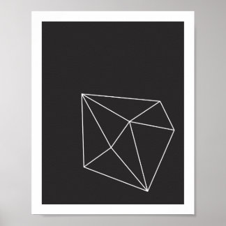 Black and White Geometric Shape Poster 1