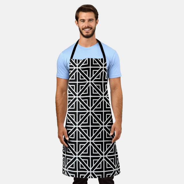 Black and White geometric shapes Apron (Worn)