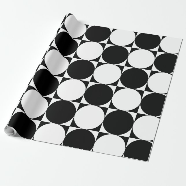 black and white geometric shapes wrapping paper (Unrolled)