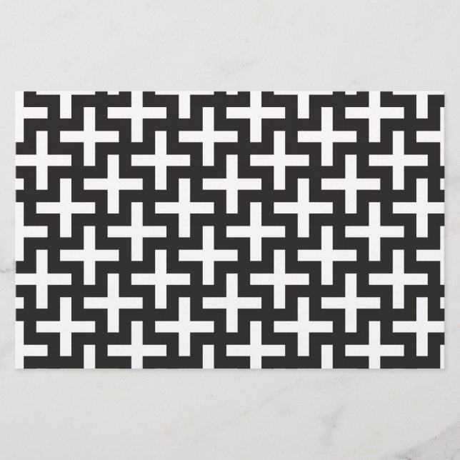 Black and White Geometric Stationery (Front)