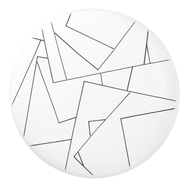 Black and White Geometric-Stylish Modern Bauhaus Ceramic Knob (Front)