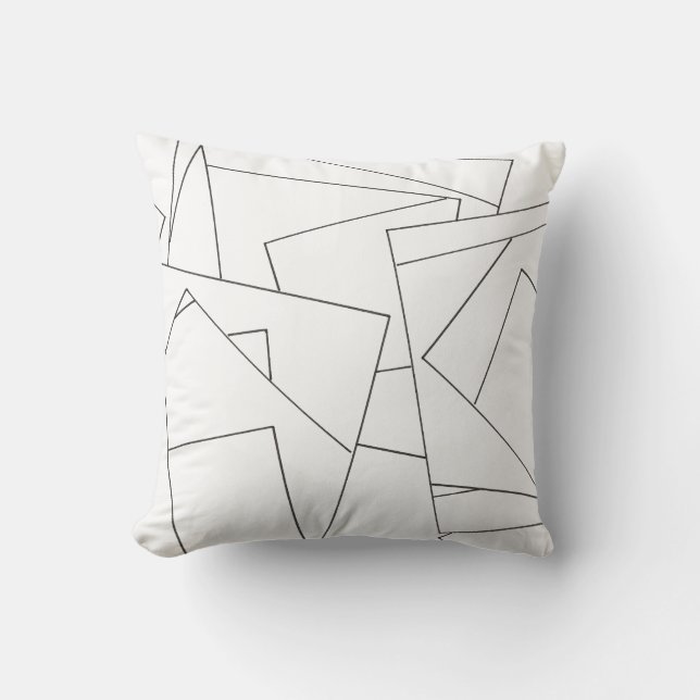 Black And White Geometric-Stylish Modern Bauhaus Cushion (Front)