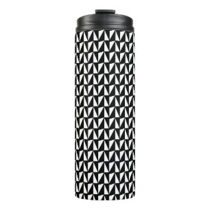 Black and White Geometric Thermal Tumbler