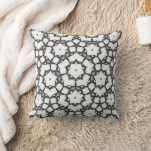 Black and White Geometric Throw Pillow