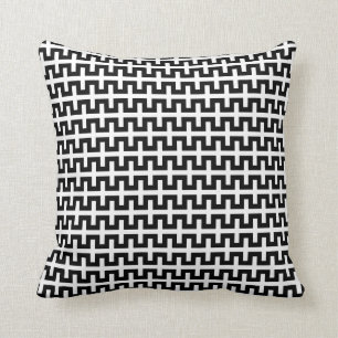 Black and White Geometric Throw Pillow