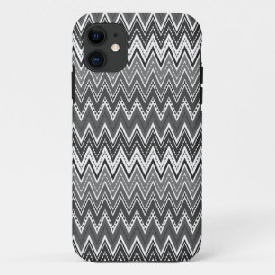 Black and white geometric zigzag pattern iPhone 11 case