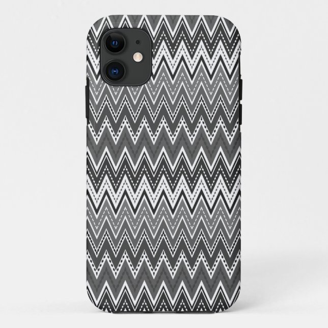 Black and white geometric zigzag pattern Case-Mate iPhone case (Back)