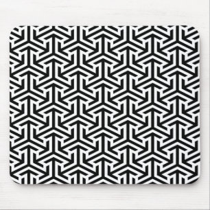 black and white geometrical modern pattern mouse pad