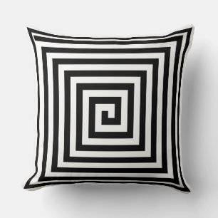 Black and White Geometrics Solid Reverse Cushion