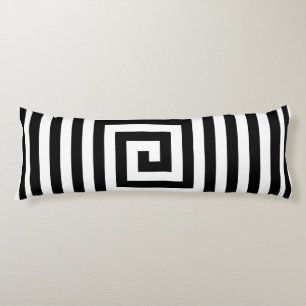 Black and White Geometrics Solid Reverse Th Body Cushion