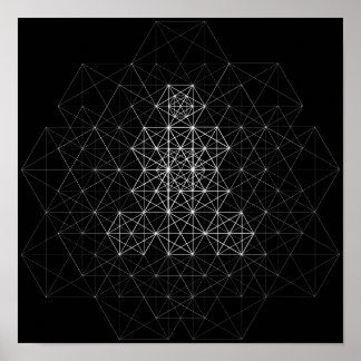 Black and White Geometry Abstract Pattern Poster