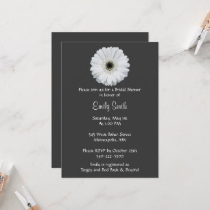 Black and White Gerbera Daisy Bridal Shower Invitation