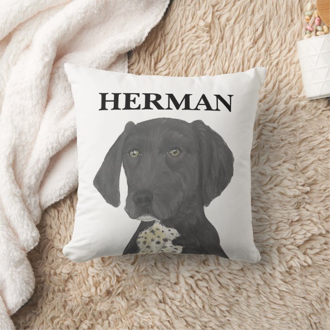 Black and White German Shorthaired Pointer Cushion (Blanket)