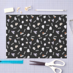 Black and White Ghost and Boo Pattern. Tissue Paper