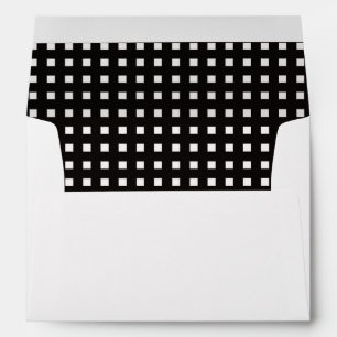 Black and White Gingham Check Envelope