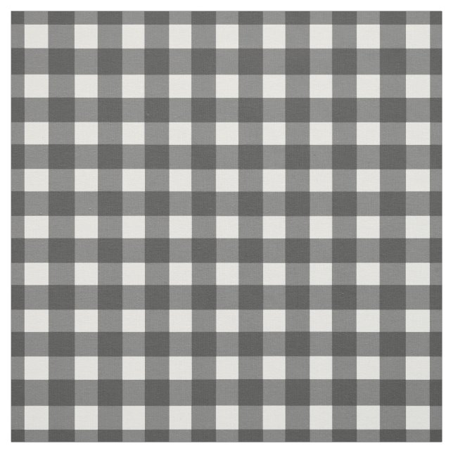 Black and White Gingham Check Fabric (Swatch)