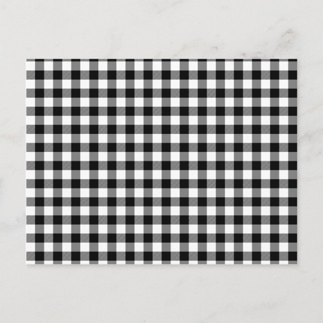 Black and White Gingham Checks Postcard (Front)