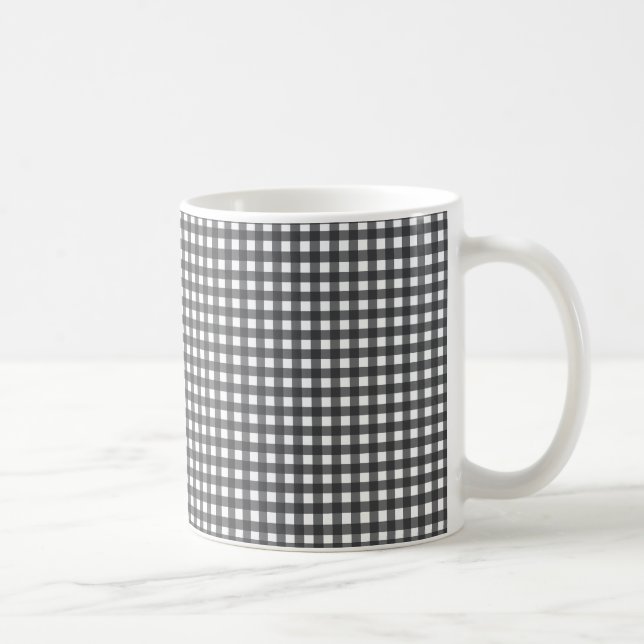 Black and White Gingham Coffee Mug (Right)