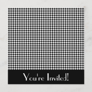 Black and White Gingham Invitation