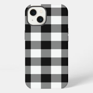 Black and White Gingham Pattern Battery Case