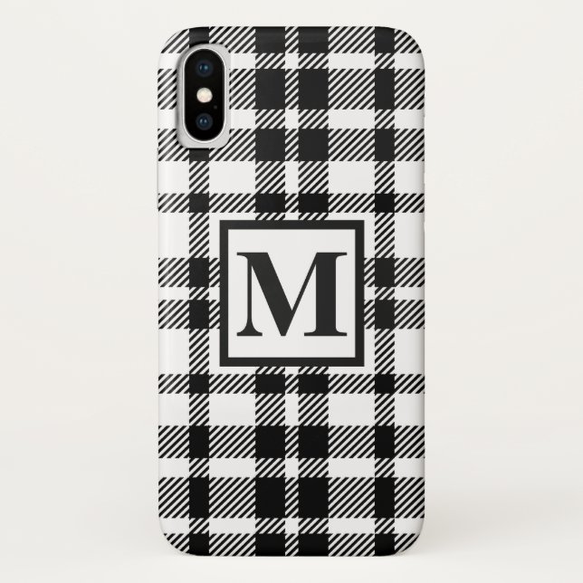 Black and White Gingham Pattern Case-Mate iPhone Case (Back)