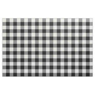 Black and White Gingham Pattern Fabric