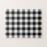 Black and White Gingham Pattern Jigsaw Puzzle<br><div class="desc">Black, white, and grey squares form a bold, checked plaid. The black and white gingham pattern was created from scratch. The white is transparent, so you can change it if you like. Just click the "Customise it" button, then select a “Printed Background Colour” in the sidebar. When you're done, click...</div>