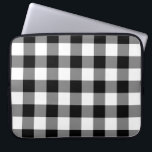 Black and White Gingham Pattern Laptop Sleeve<br><div class="desc">Black, white, and grey squares form a bold, checked plaid. The black and white gingham pattern was created from scratch. The white is transparent, so you can change it if you like. Just click the "Customise it" button, then select a “Printed Background Colour” in the sidebar. When you're done, click...</div>
